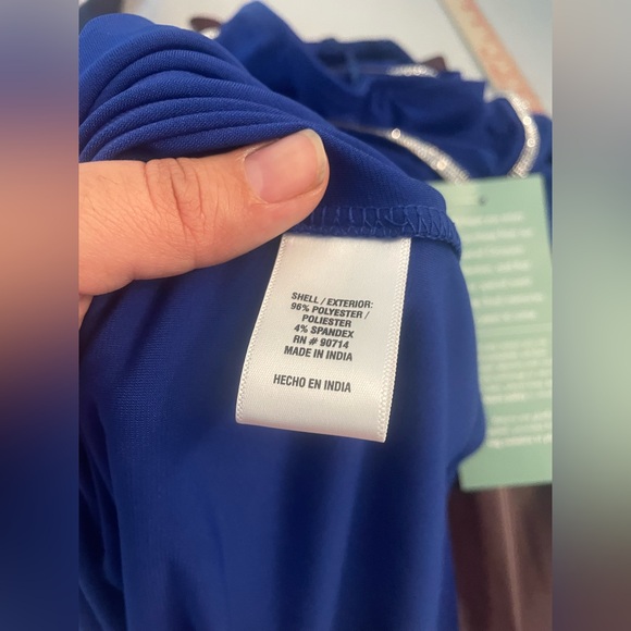 MSK Women’s Stretch Rhinestone Slit Back Cape Sleeveless V Neck Mini Dress XL. - Picture 11 of 12